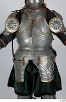  Photos Medieval Knight in plate armor 9 Green Gambeson Historical Medieval soldier plate armor upper body 0001.jpg